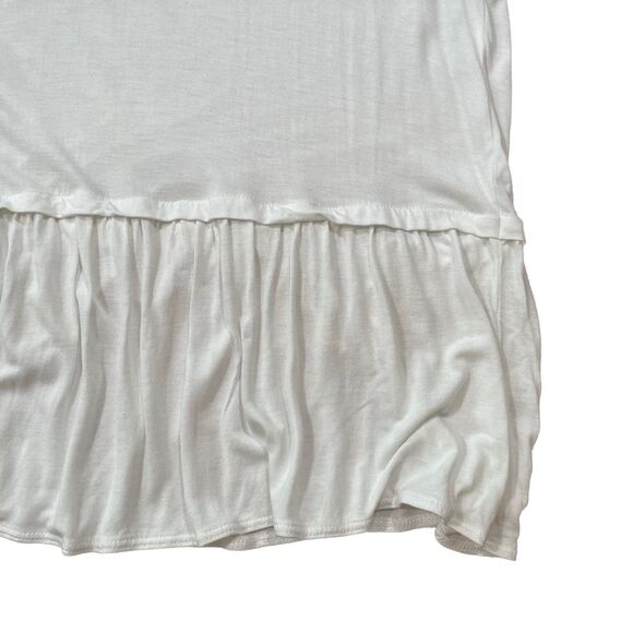 a.n.a. A New Approach | Petite White Sleeveless Ruffle Peplum Top | PXL - Picture 4 of 5